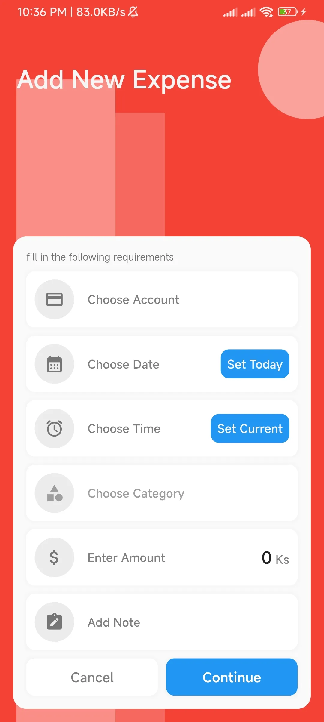 Add Expense Form