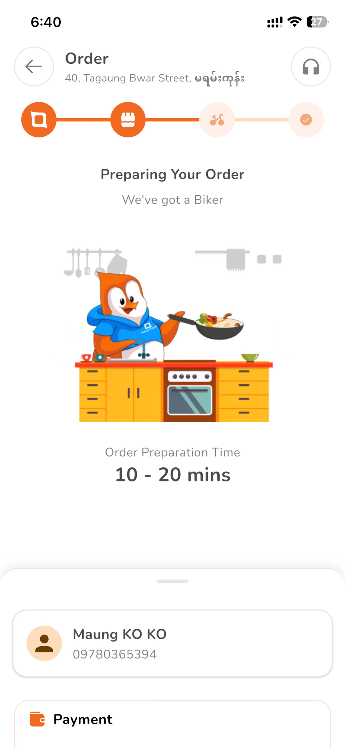 Realtime order status