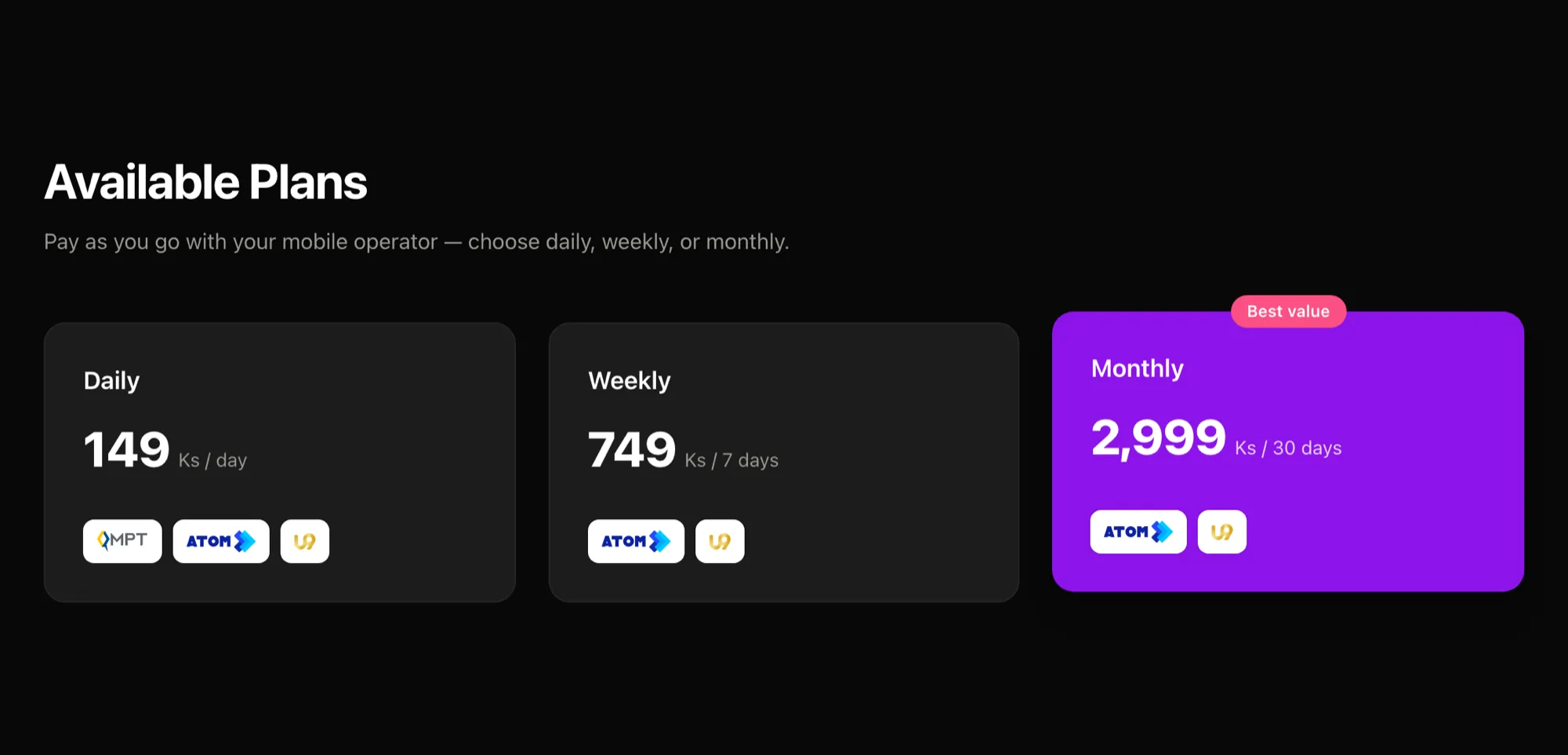 Subscription plans